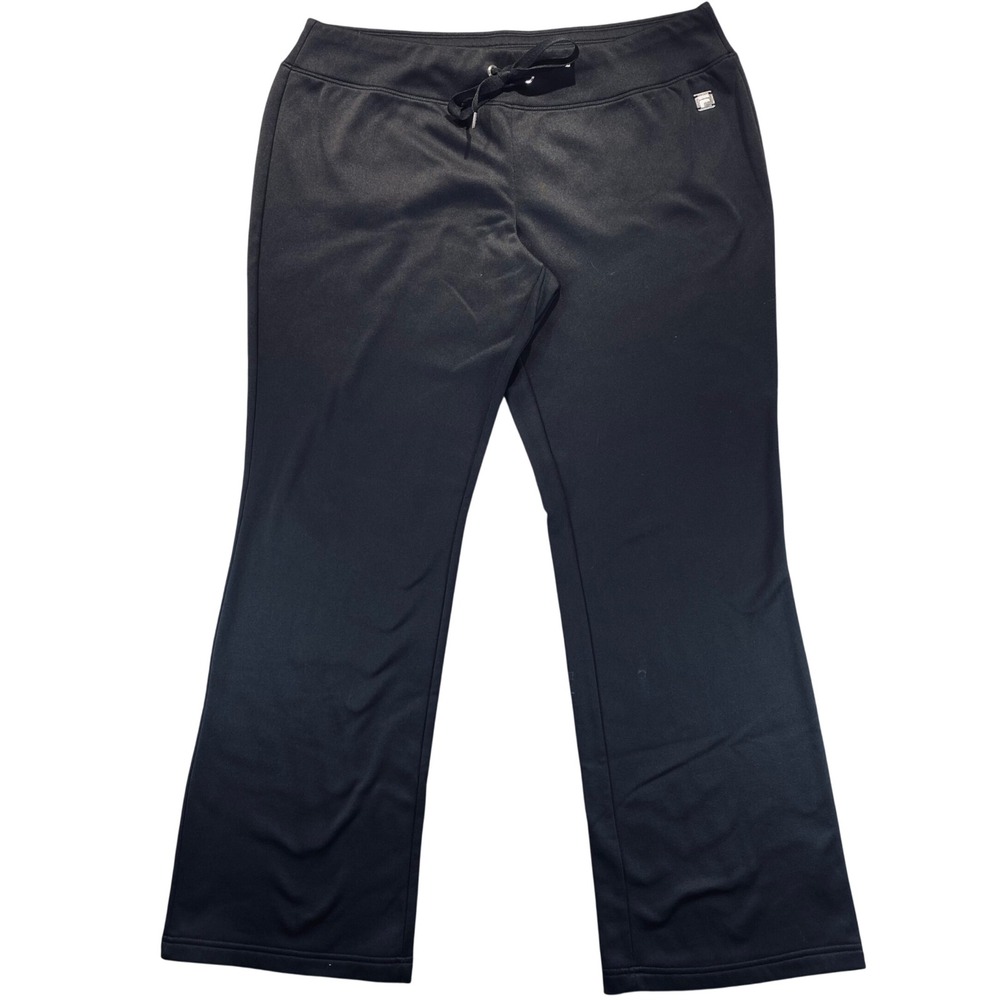 FILA Sport Black Athletic Track Pants Drawstring Waist Men's XL Baggy‎